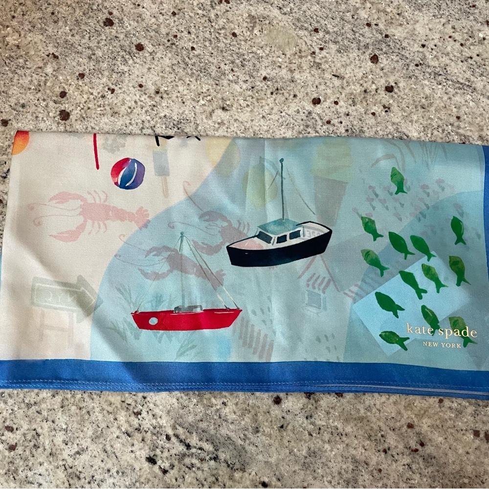 Montauk Map Silk Square Scarf  from Kate Spade New York - Picture 8 of 9